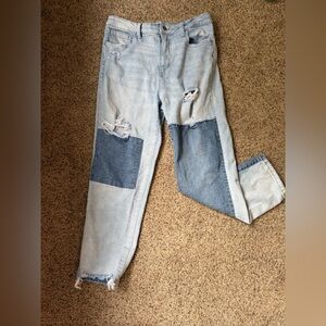 Celebrity Pink Patchwork Denim Jeans